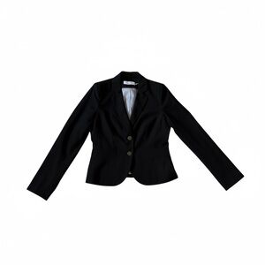 Calvin Klein Blazer Suit Jacket Petite Black Classic Work Office